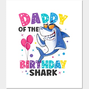 Daddy Of The Shark Birthday Dad Matching Family Posters and Art